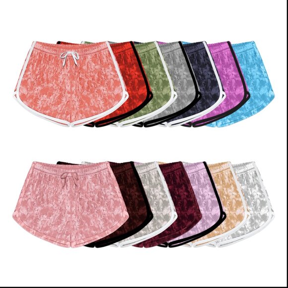 Women's Ultra-Soft Breathable Comfy Solid Velour Velvet Shorts with Drawstring - Picture 13 of 16